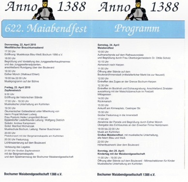 Programm Maiabendfest 2010