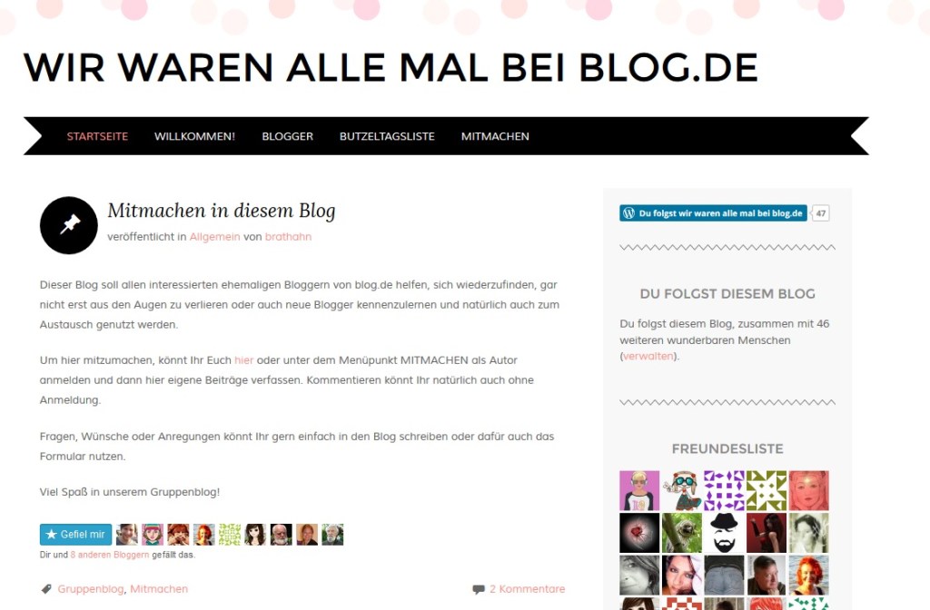 Wir waren alle mal bei&nbsp;blog.de