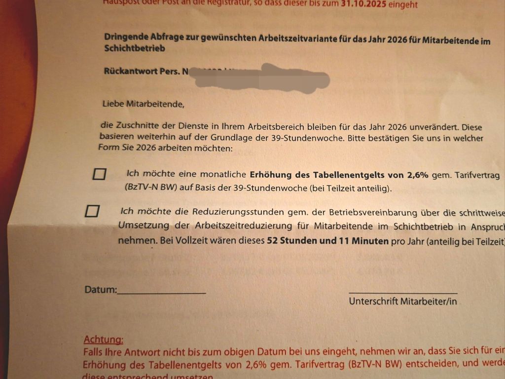 Jährliche Wahlmöglichkeit